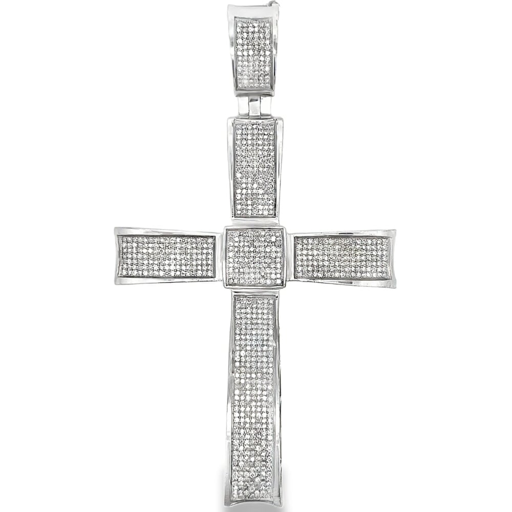 XL Cross 3.88cttw Diamond Pendant .925 Sterling Silver