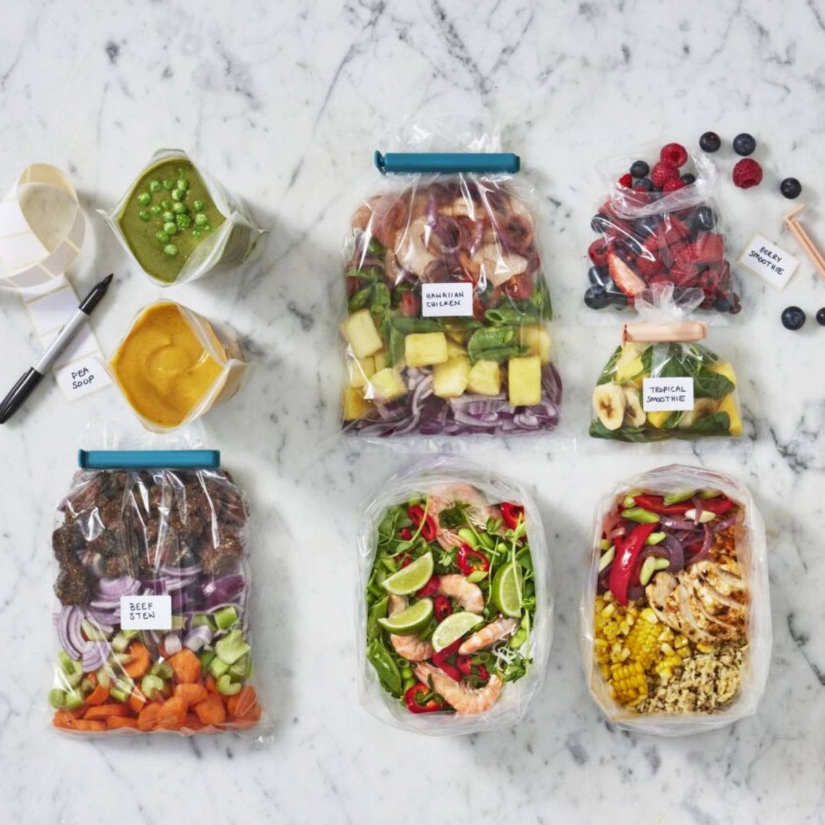 100 Flat Freezeasy Food Freezer Bags 13 x 18cm