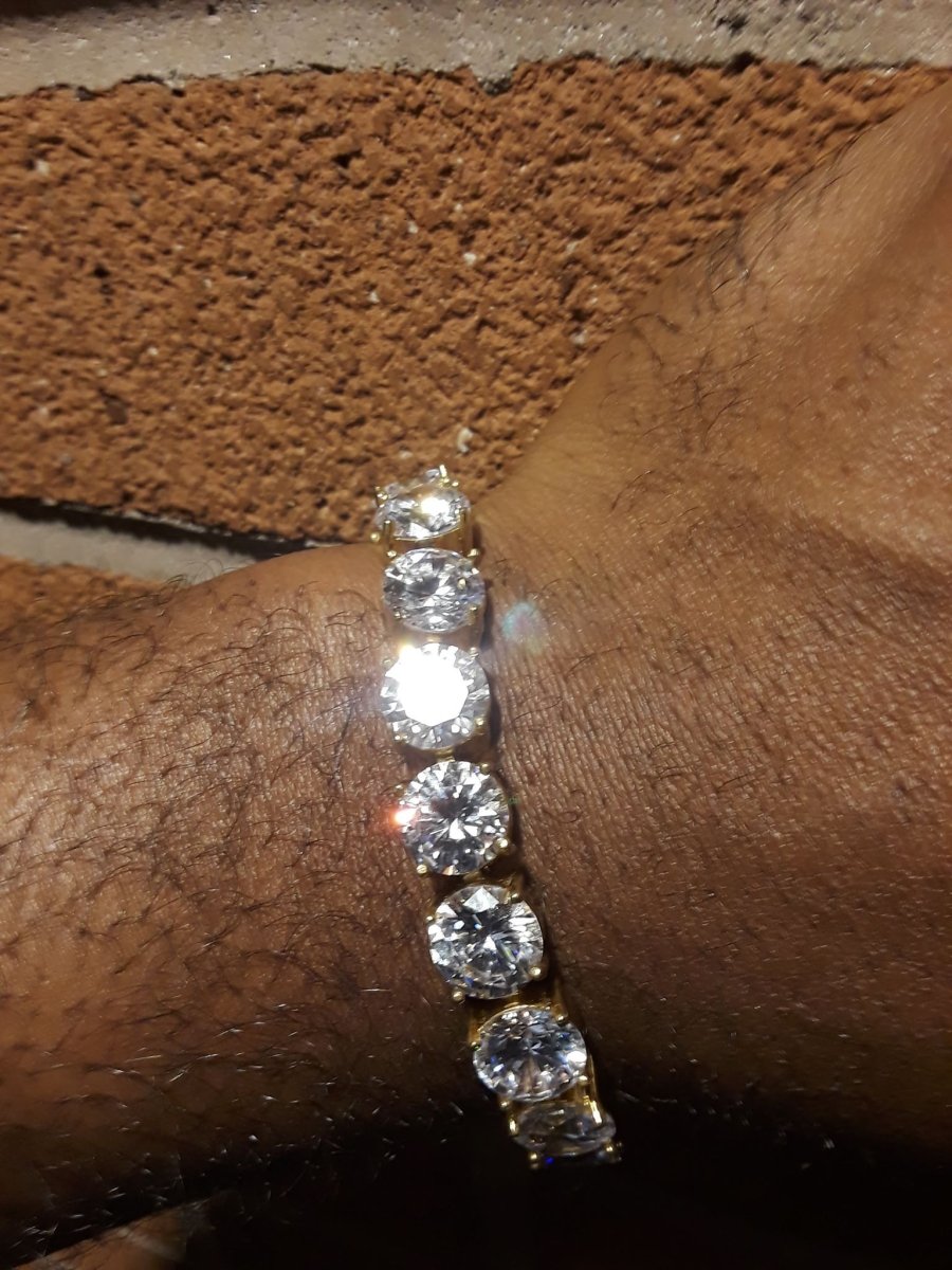 10MM CZ Gold 316L Bling Bling Tennis Bracelet