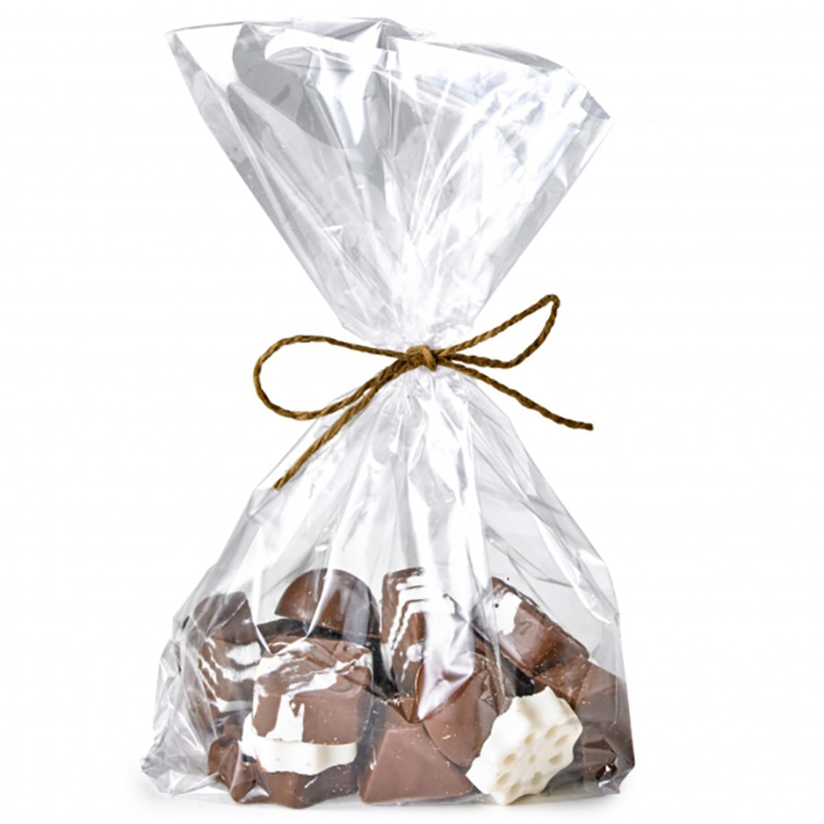 50 Clear Gusseted Presentation Gift Bags 20 x 28cm