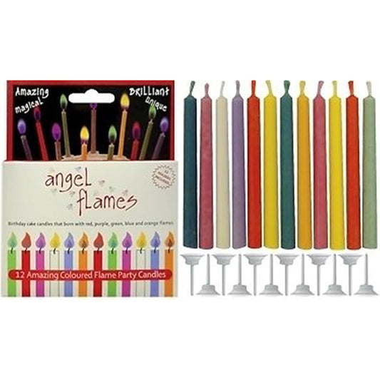12 Angel Flames Colour Changing Birthday Cake Candles