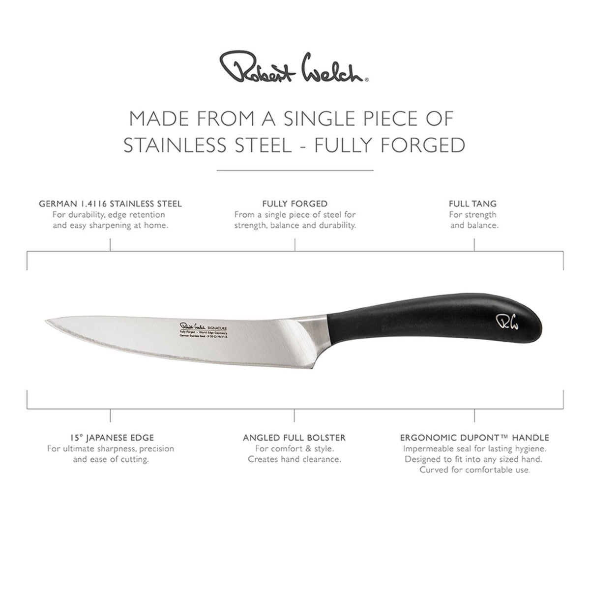 Robert Welch Signature Stainless Steel Kitchen Knife 12cm Blade