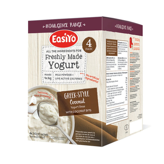 EasiYo Indulgence Greek Style with Coconut Bits Yoghurt Mix x 4