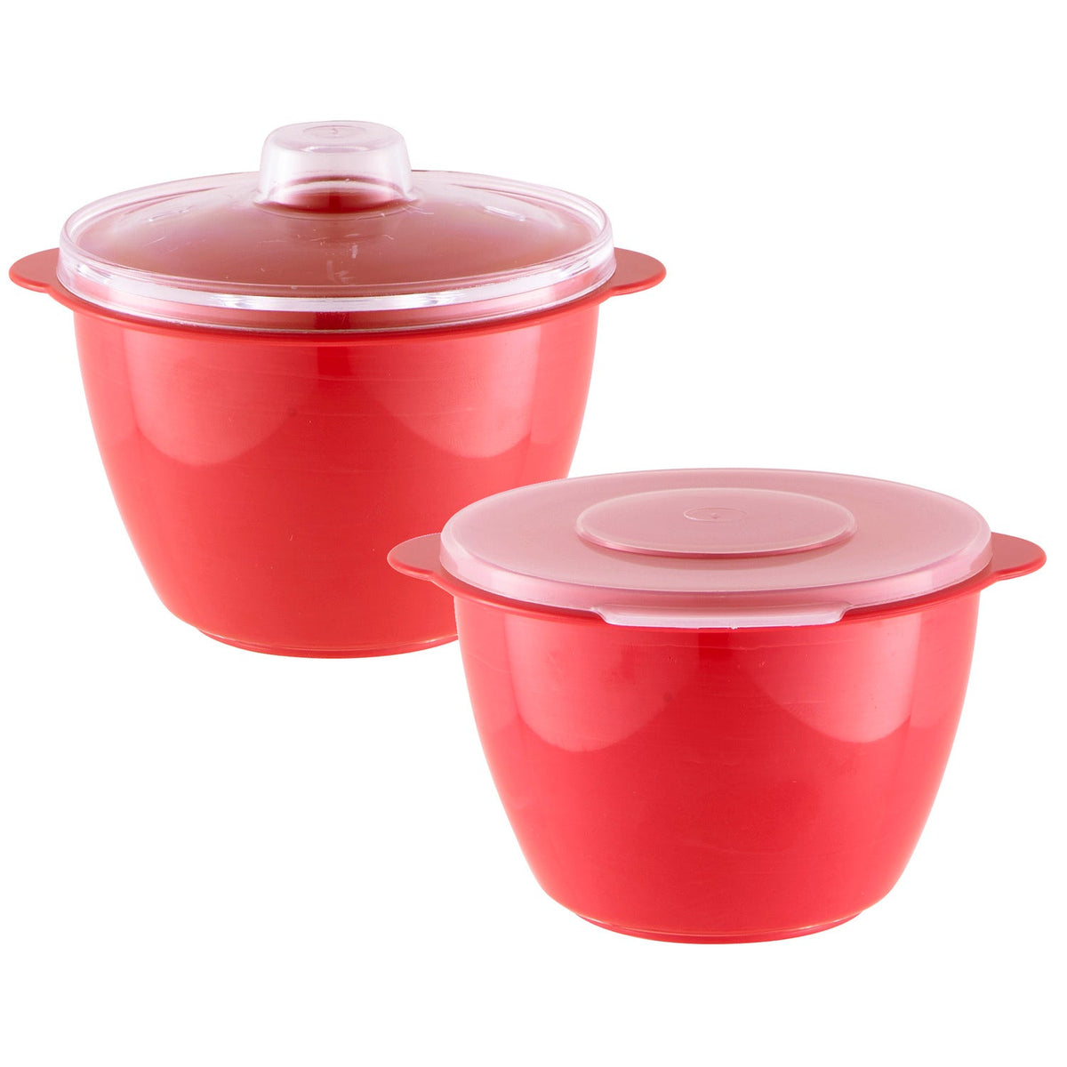Microwave Cookware Stain Proof - 2 Red Mini Lidded Pots