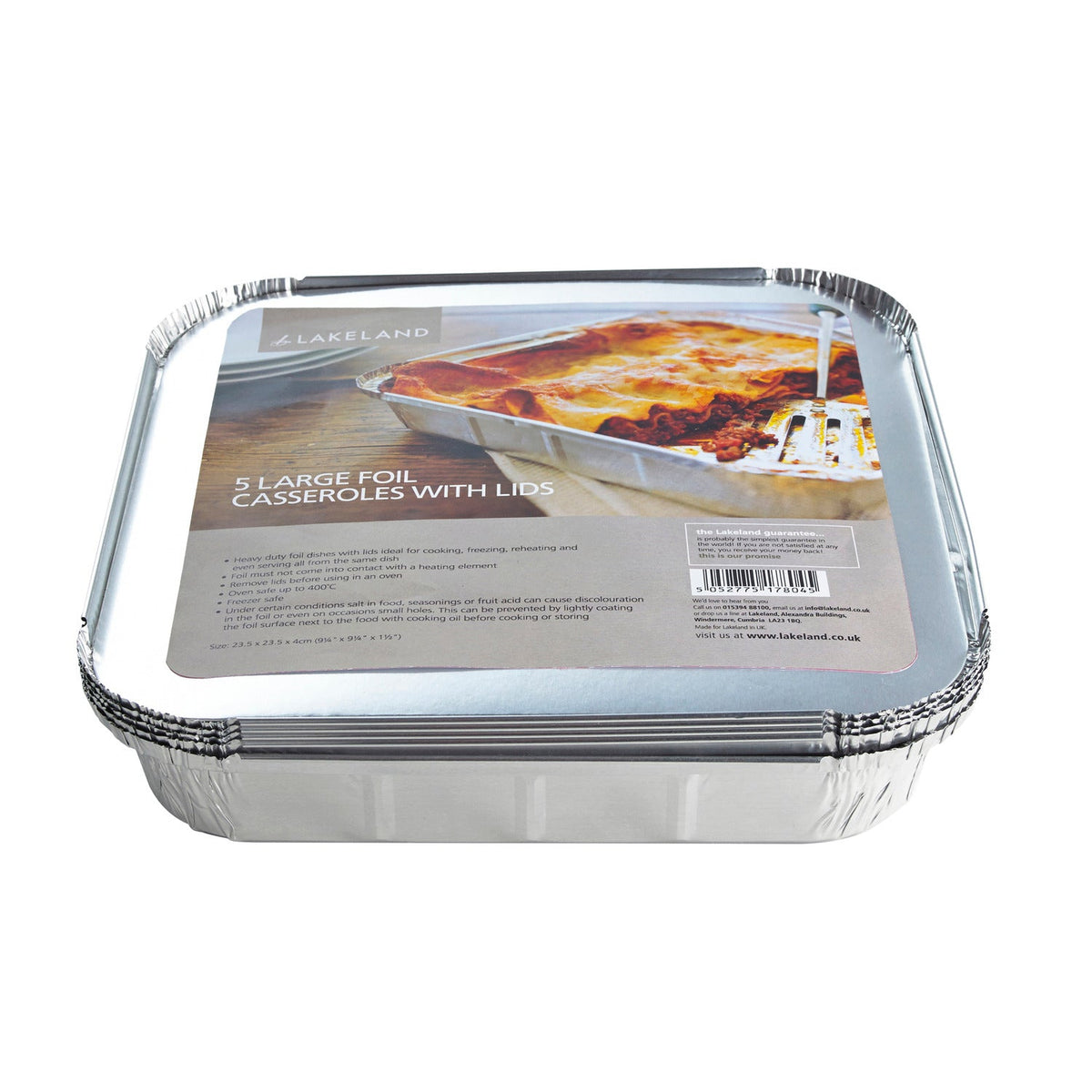 5 Foil Casserole Dishes with Lids 1.5L