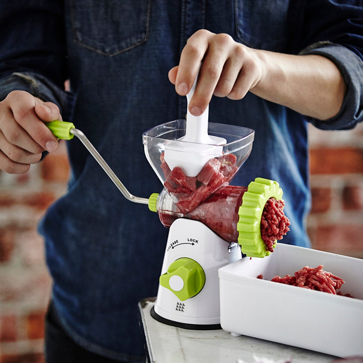 Manual Meat Mincer and Sausage Maker Machine