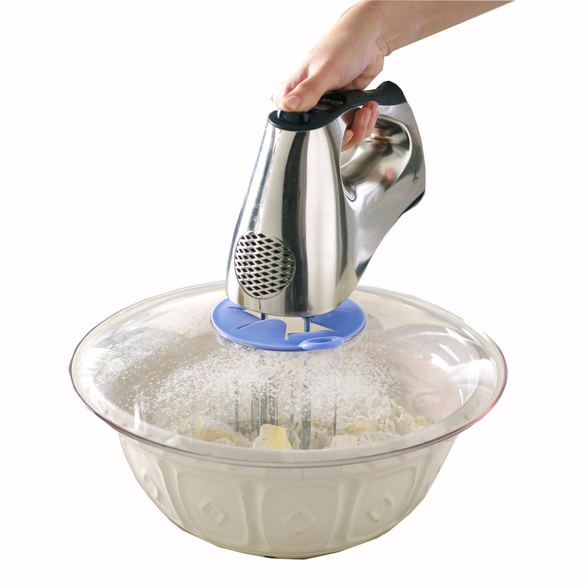 Mixing Bowl Clear Splatter Guard With Hole For Mixer