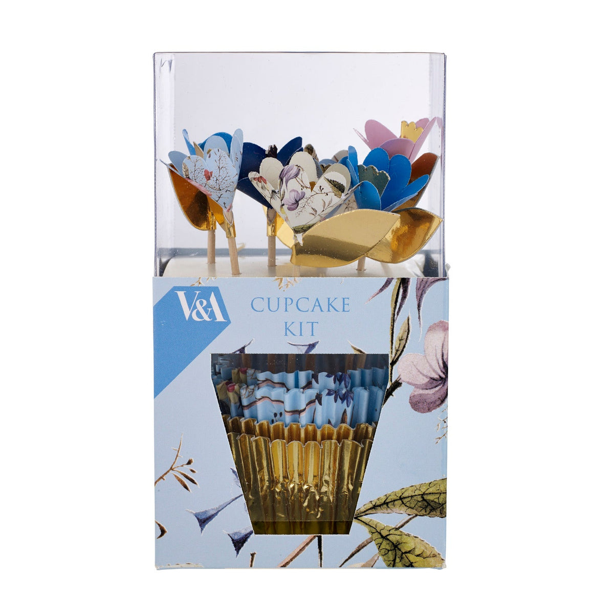 24 V&A Lace Cupcake Cases & 12 3D Flower Toppers