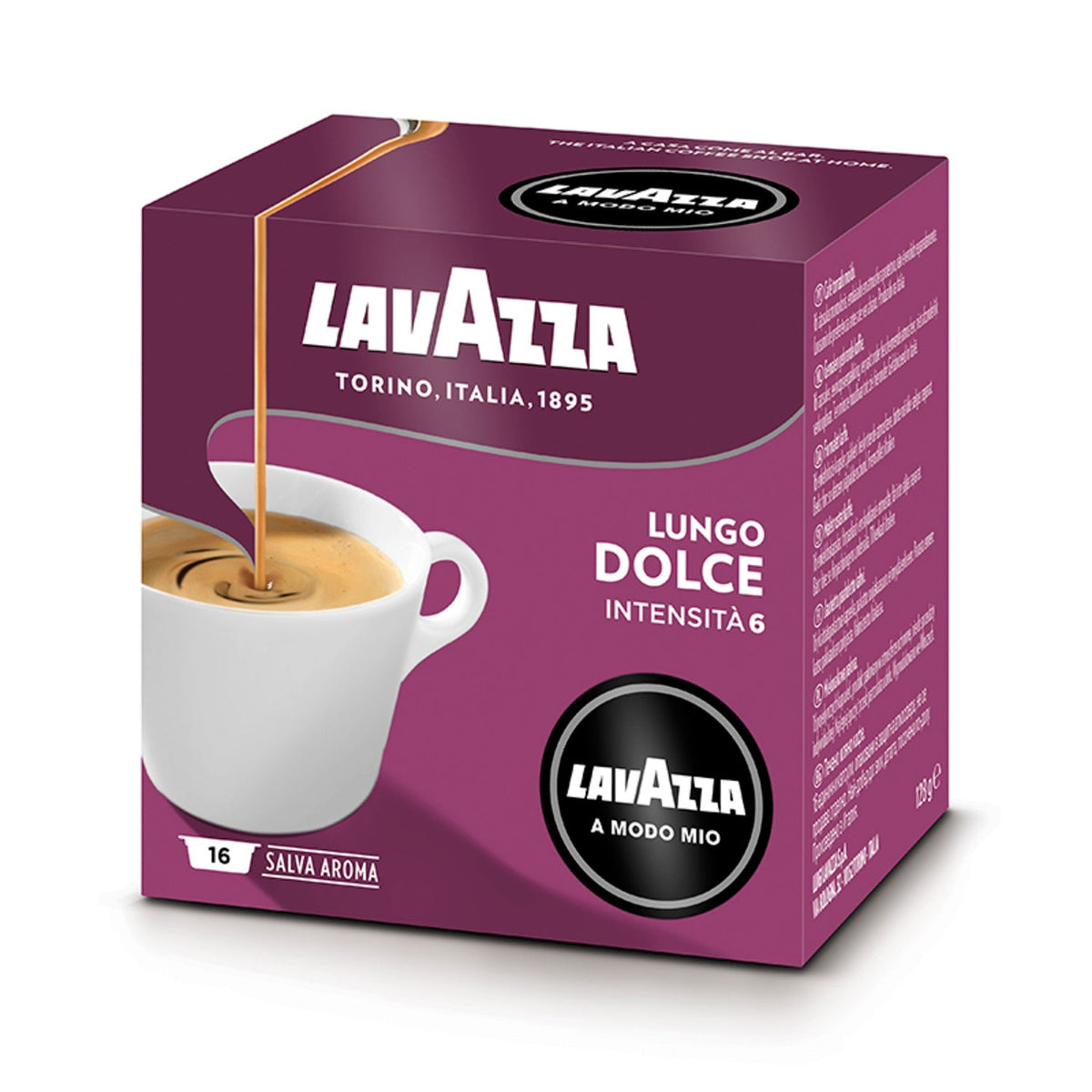 Lavazza A Modo Mio Lungo Dolce Coffee Capsules - Pack of 16