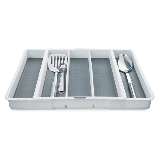 Expanding Drawer Organiser Utensil Tray 3-5 Hole - White