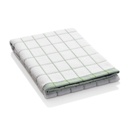 E-cloth Microfibre Classic Check Tea Towel - Green