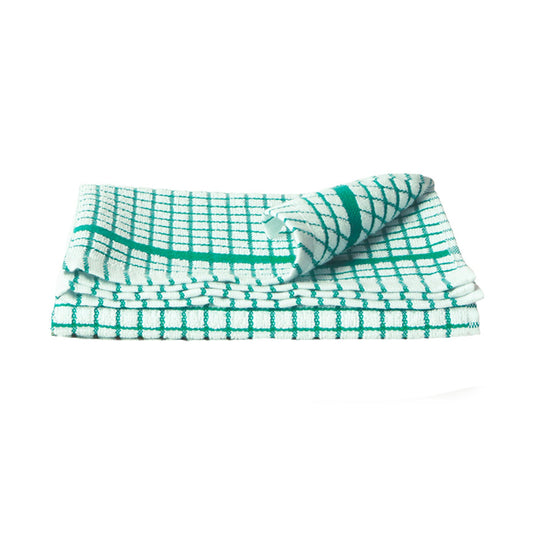 Green & White Check Poli Dri Cotton Tea Towel