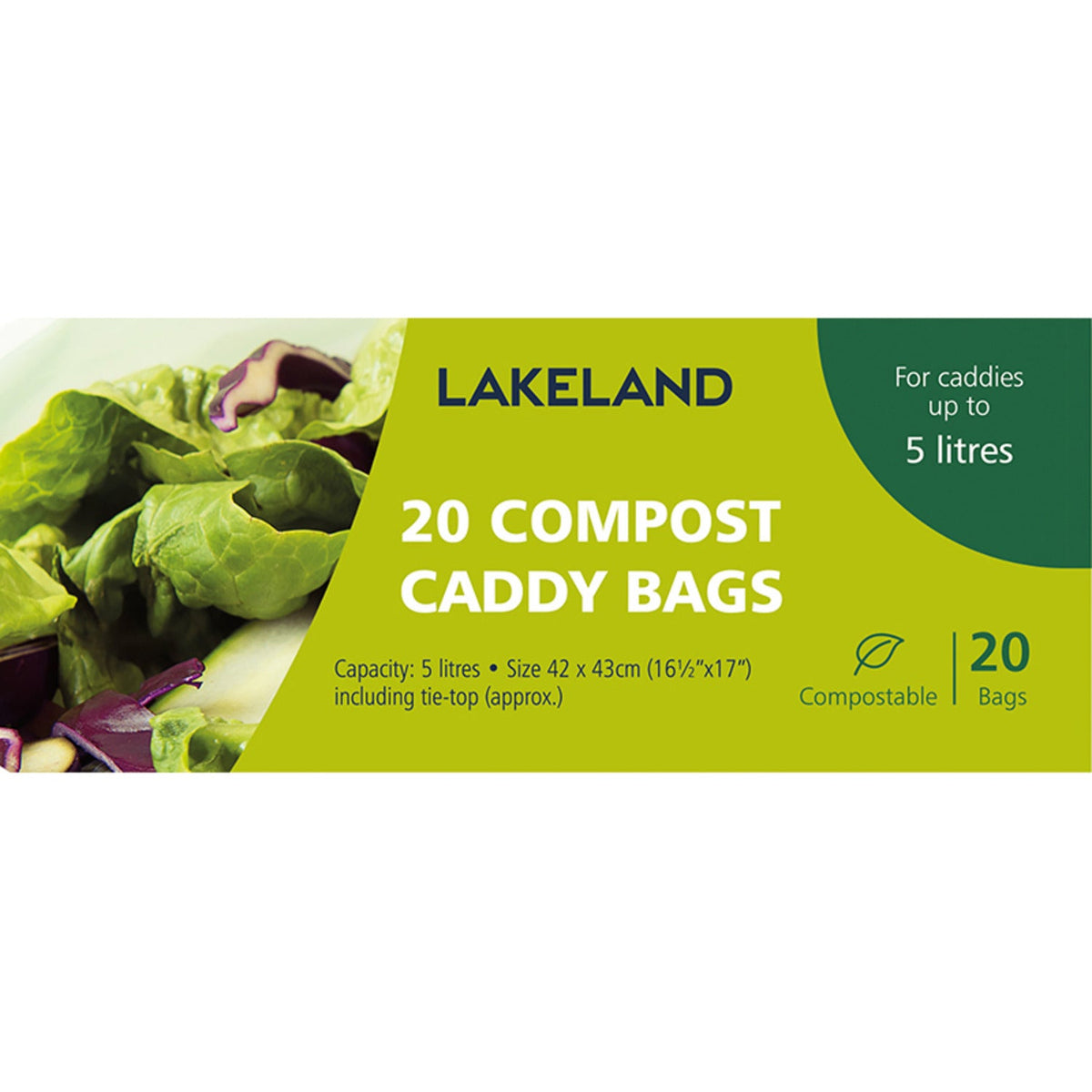 20 Compostable Compost Bin Caddy Bags - White 5L