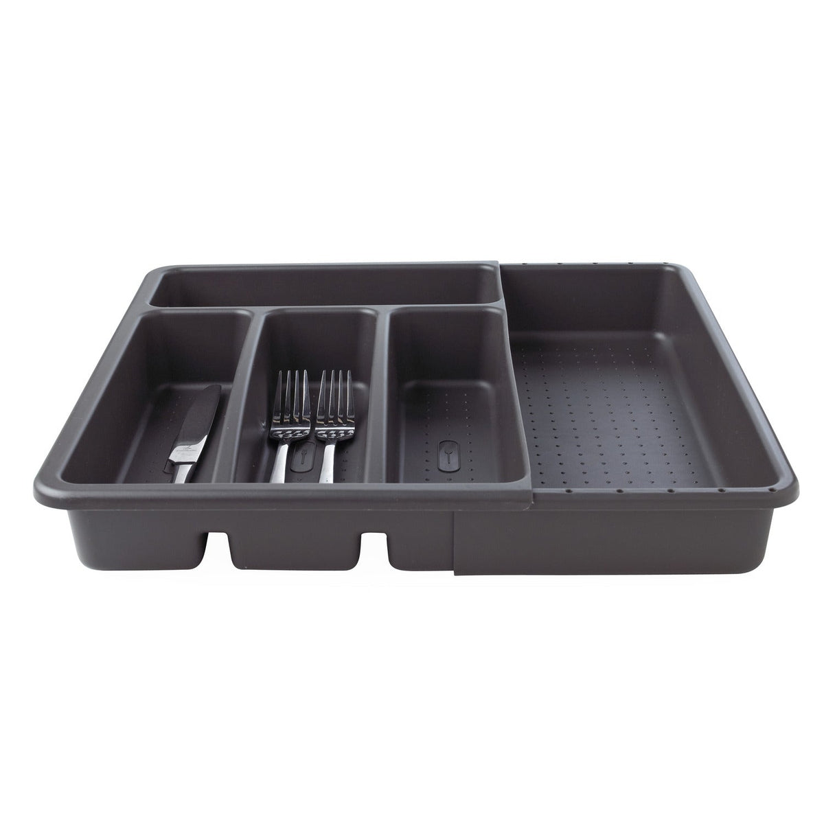 Expanding Drawer Organiser Cutlery Tray 4-5 Hole - Black
