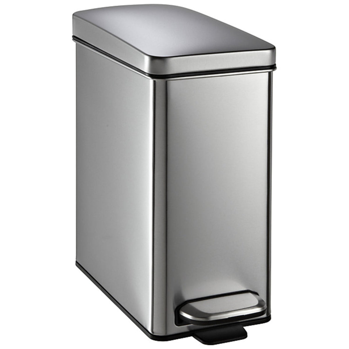 simplehuman Carrier Bag Recycle Pedal Bin - Silver 10L