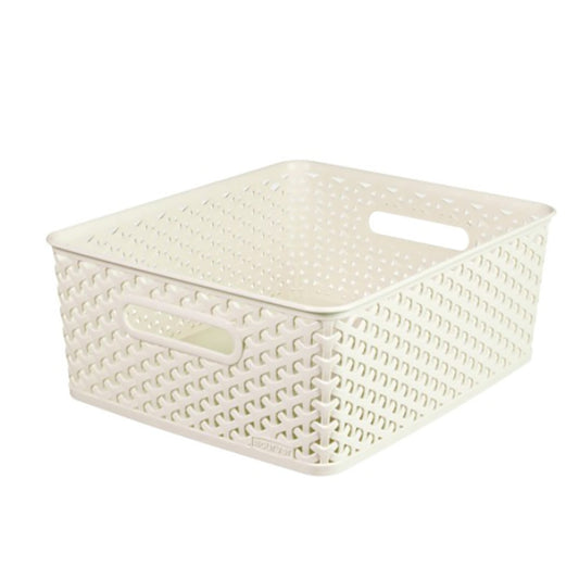 Medium Faux Rattan Storage Basket