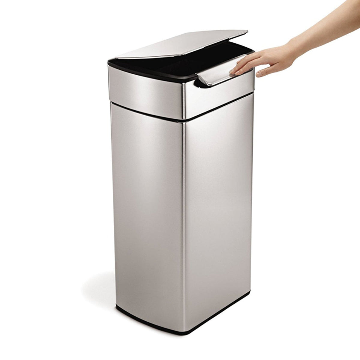 simplehuman Touch Bar Kitchen Waste Bin - Silver 30L