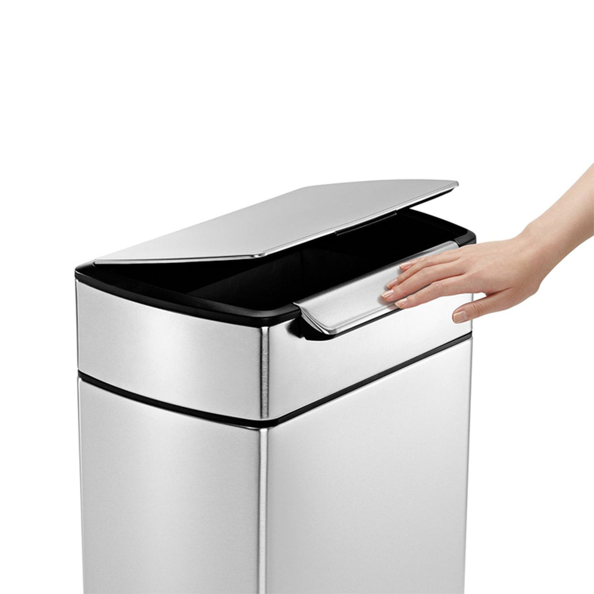 simplehuman Touch Bar Kitchen Waste Bin - Silver 40L