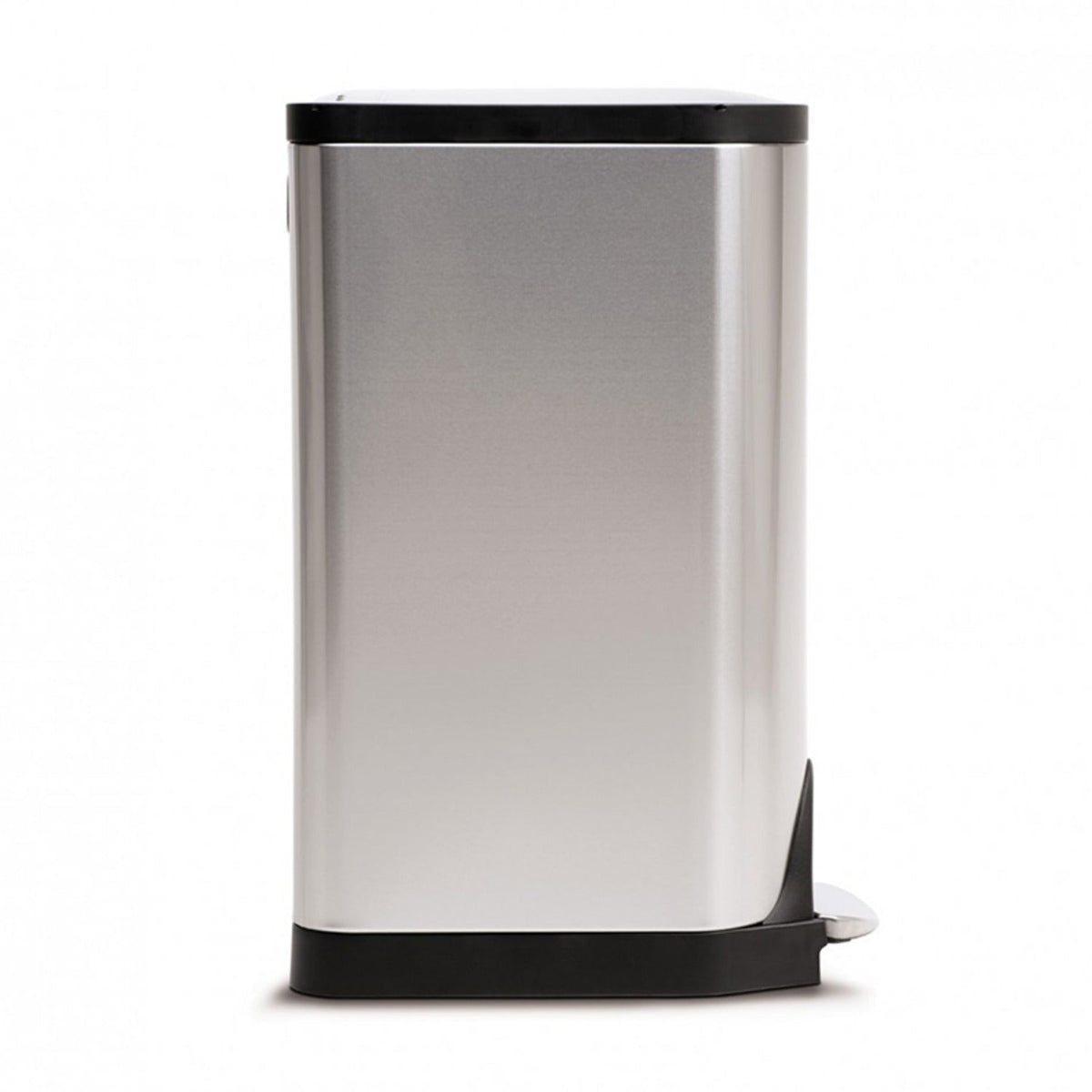 simplehuman Butterfly Lid Kitchen Waste Pedal Bin Silver 30L