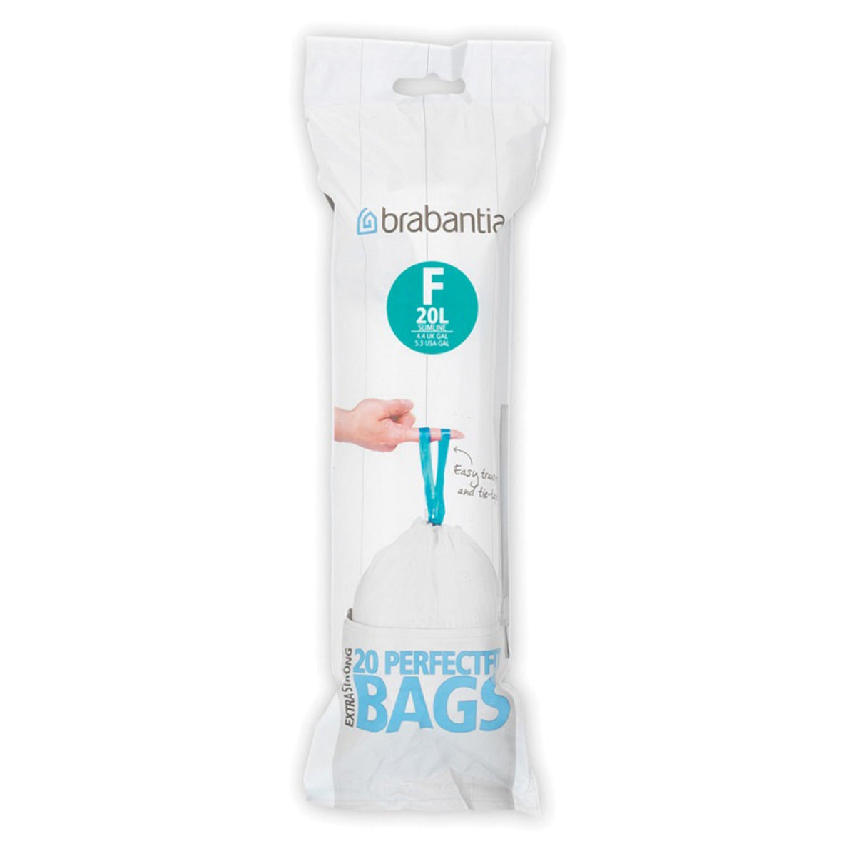 20 Brabantia Size F PerfectFit Drawstring Slim Bin Bags 20L