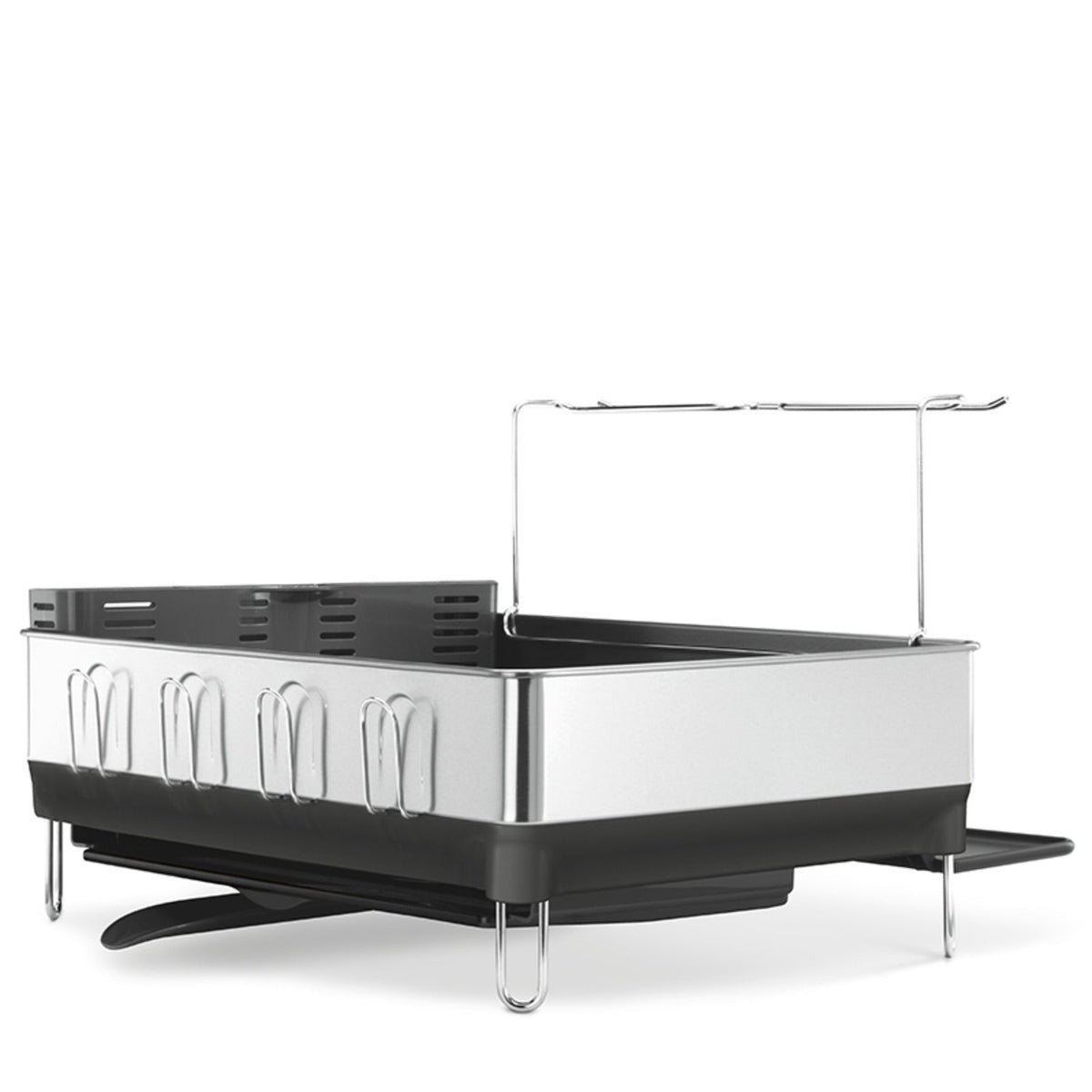 simplehuman Steel Frame Large Dish Drainer Rack - Silver and Grey