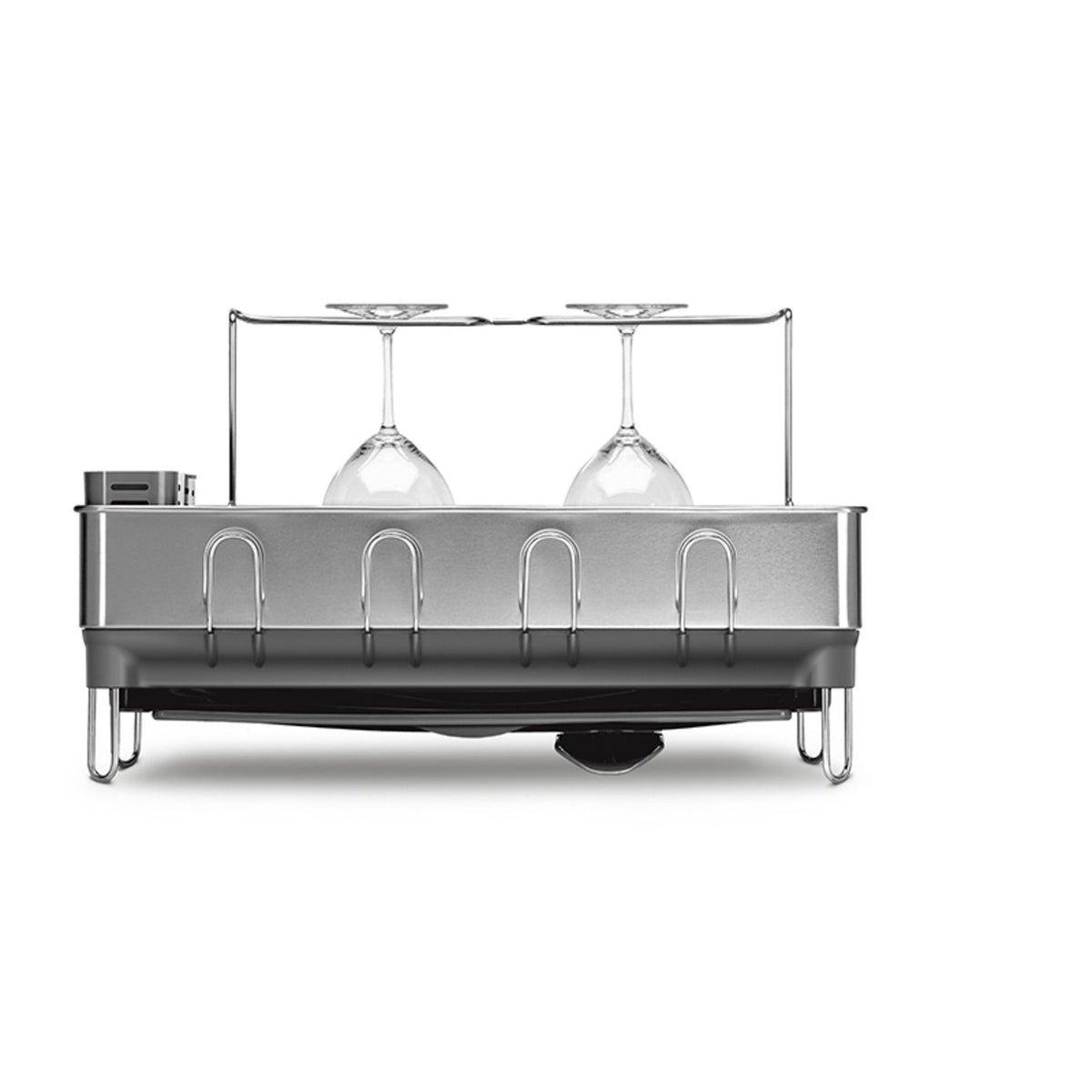 simplehuman Steel Frame Large Dish Drainer Rack - Silver and Grey