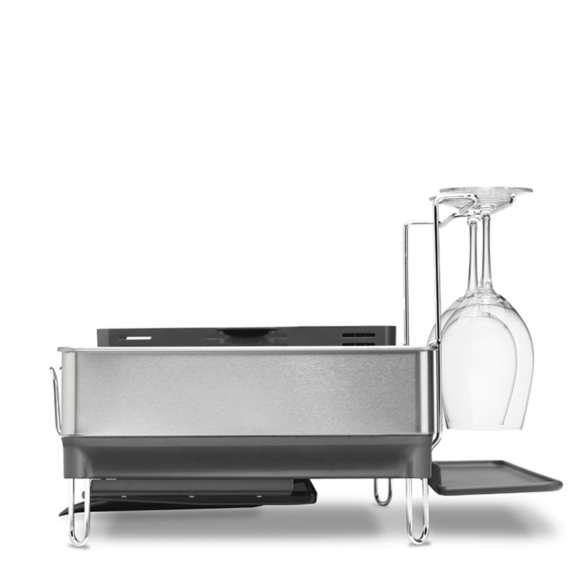 simplehuman Steel Frame Large Dish Drainer Rack - Silver and Grey