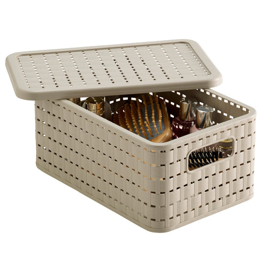 Lidded Lattice Effect Basket Small