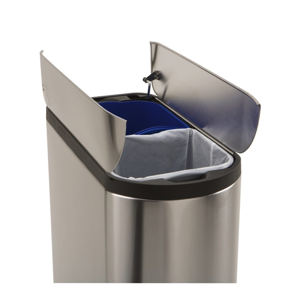 simplehuman Butterfly Lid Kitchen Recycler Pedal Bin - Silver 40L