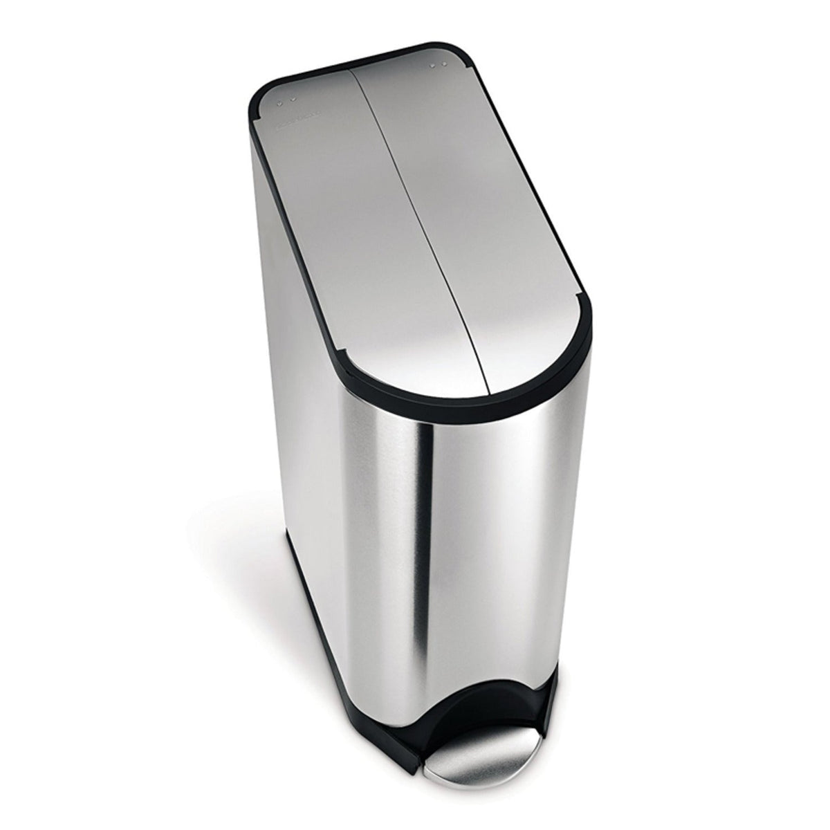 simplehuman Butterfly Lid Kitchen Recycler Pedal Bin - Silver 40L