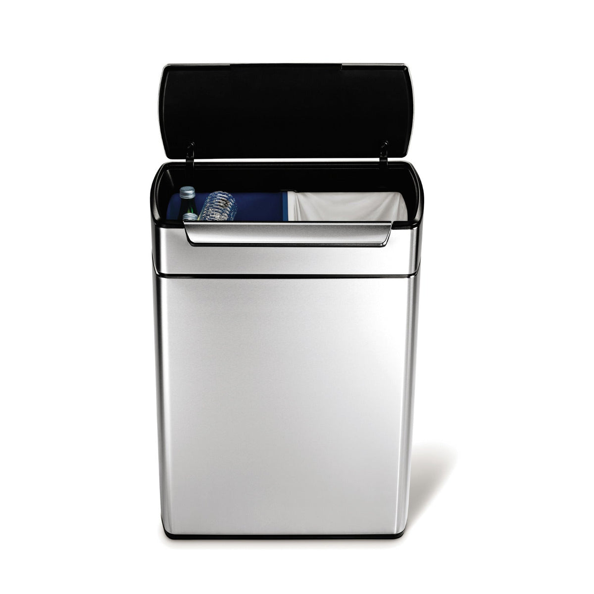 simplehuman Touch Bar Recycle Kitchen Waste Bin - Silver 48L