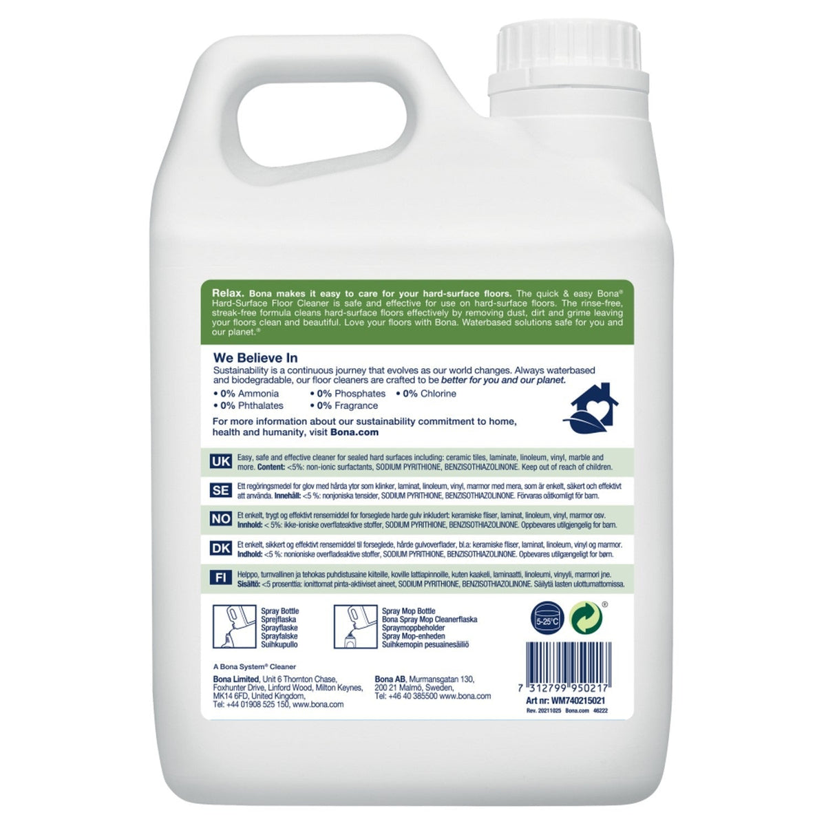 Bona Stone Tile and Laminate Cleaner Refill 2.5L