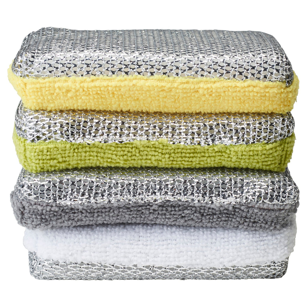 4 Lakeland Microfibre Dual Action Kitchen Sponges - Citrus