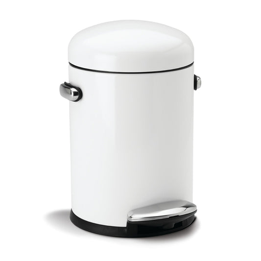 simplehuman Retro Bathroom Pedal Bin White 4.5L