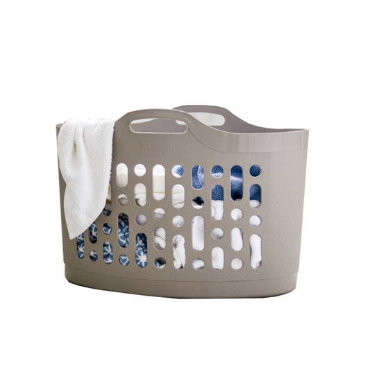 Flexible Plastic Flexi-Store Laundry Basket 50L Latte