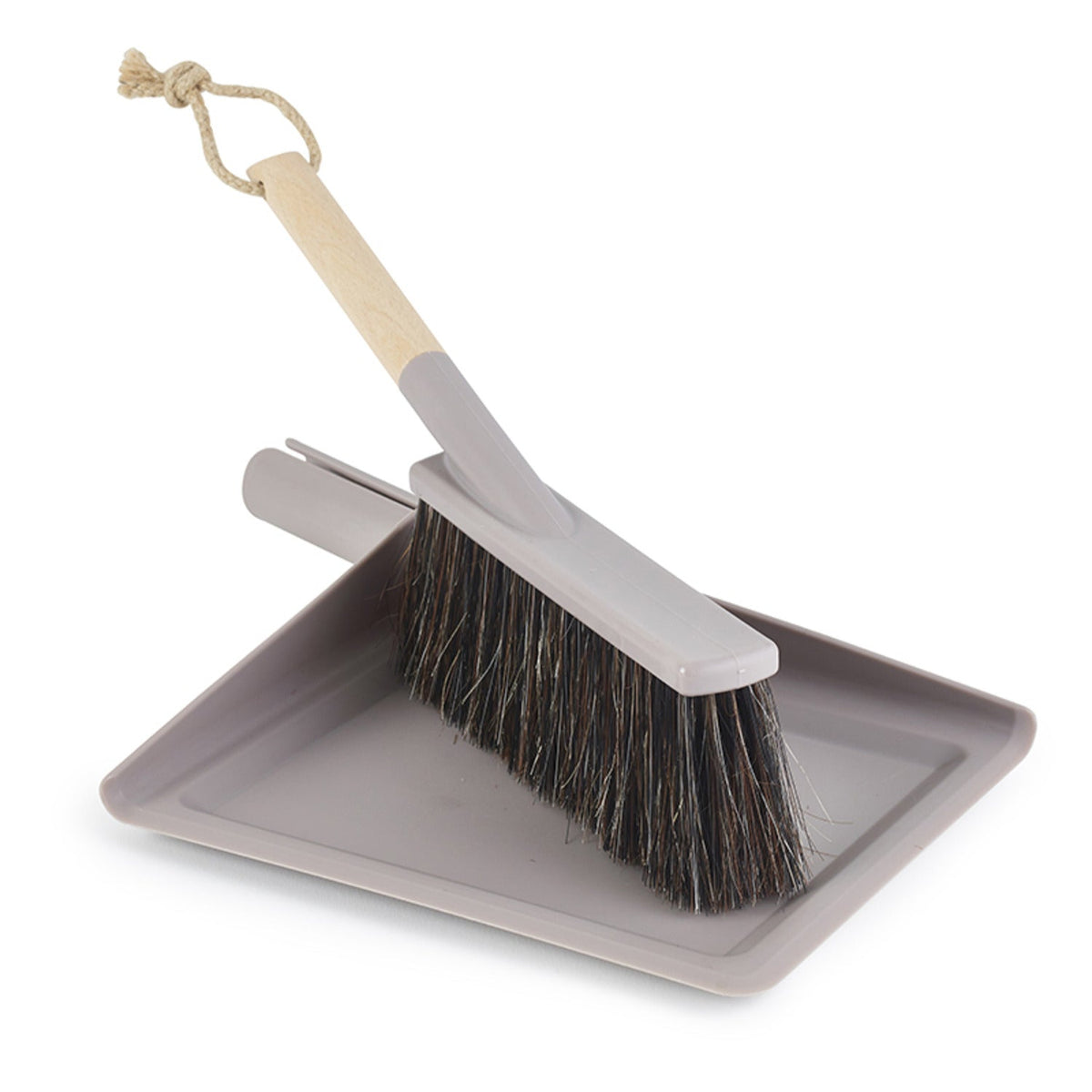 Smart Microfiber System Natural Bristle Dustpan and Brush Set