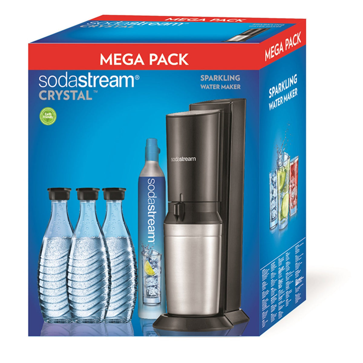 SodaStream Crystal Sparkling Water Maker with Gas Cylinder Megapack