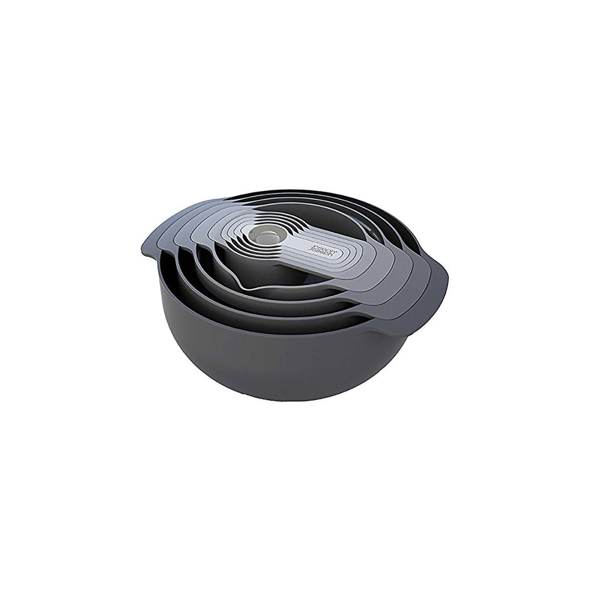 Joseph Joseph Nest 9 Plus Mixing Bowls Sieve and Spoon Set Tonal Grey