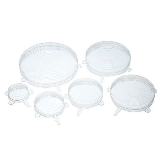 6 Kitchencraft Clear Stretchable Reusable Silicone Lids
