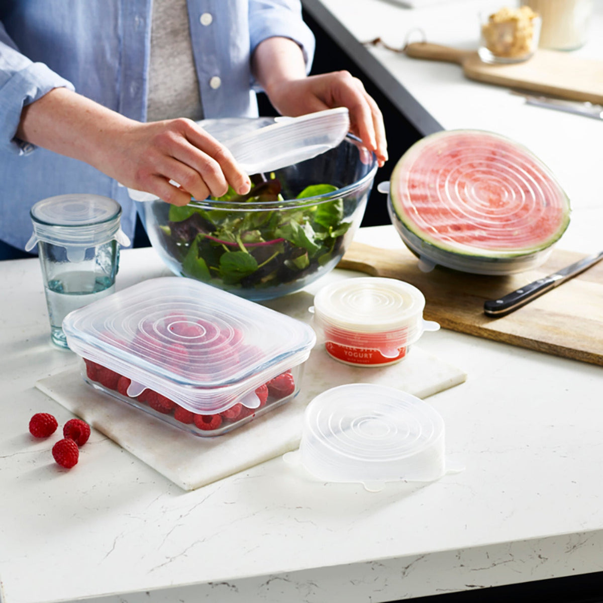 6 Lakeland Clear Reusable Silicone Stretch Lids