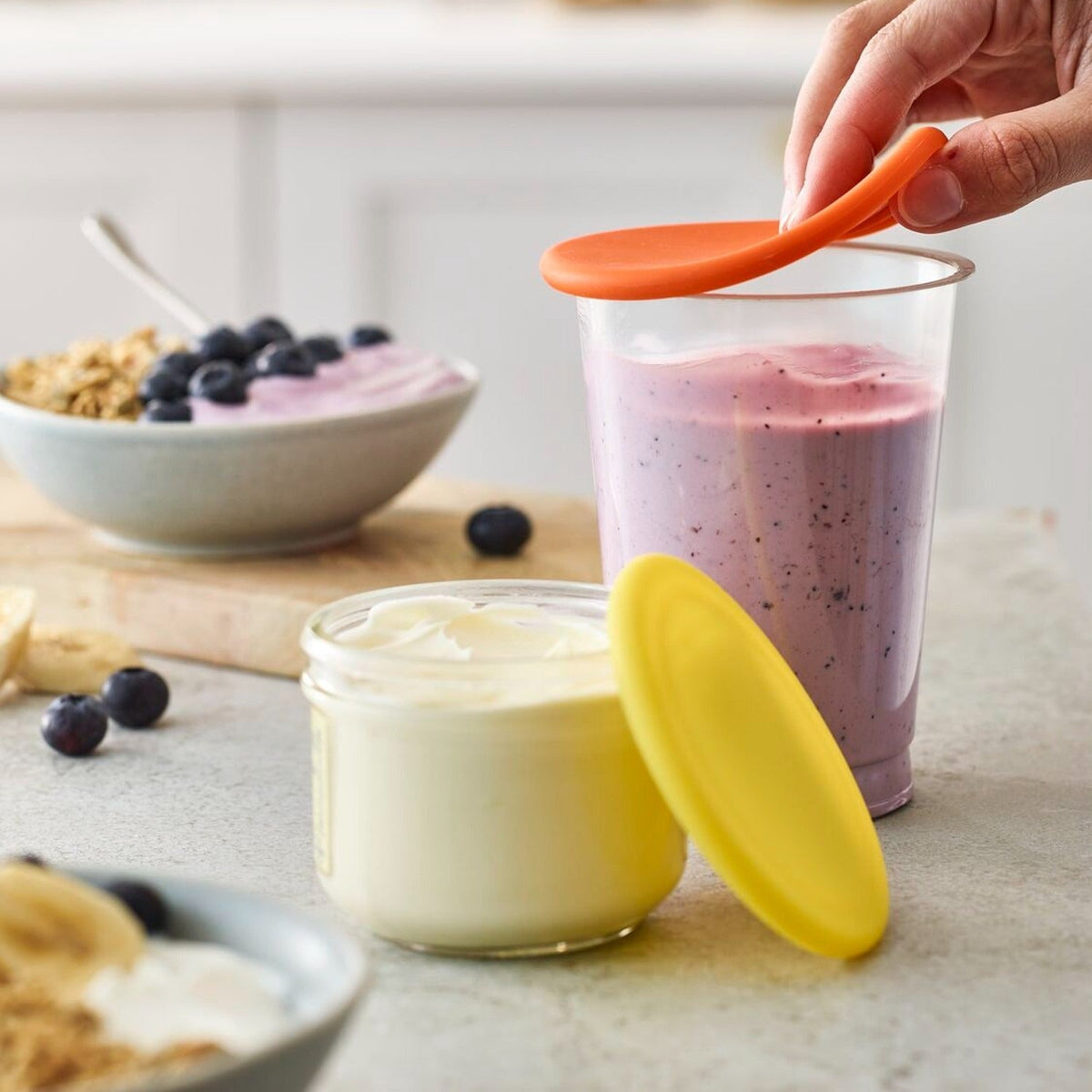 2 Moopops Silicone Yoghurt Pot Lids