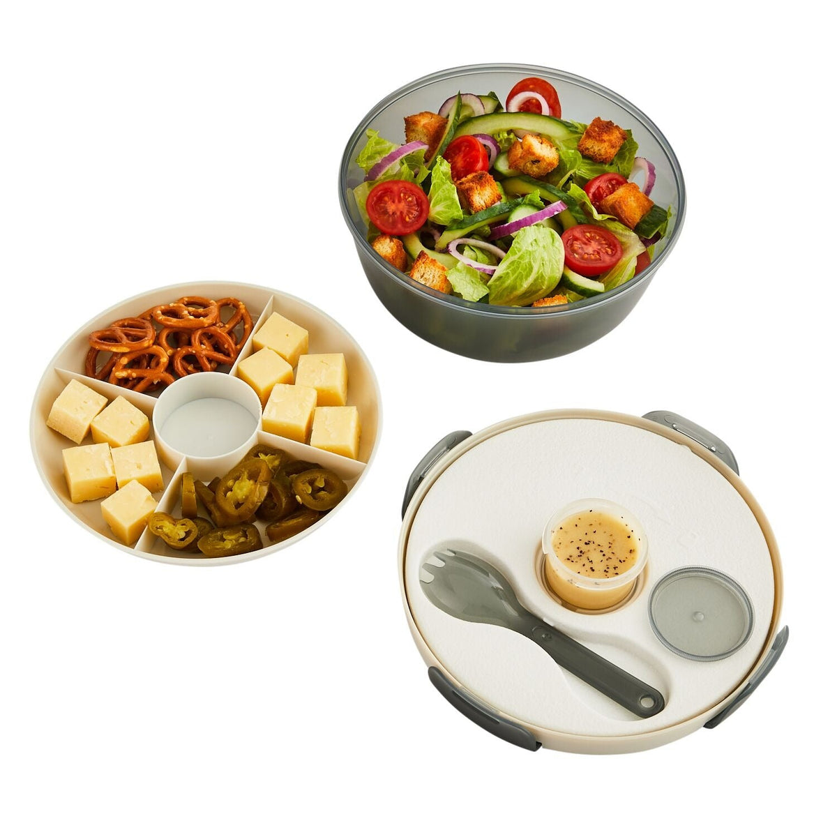 Lakeland Round Salad and Sandwich Lunch Box with Dividers 1.2L