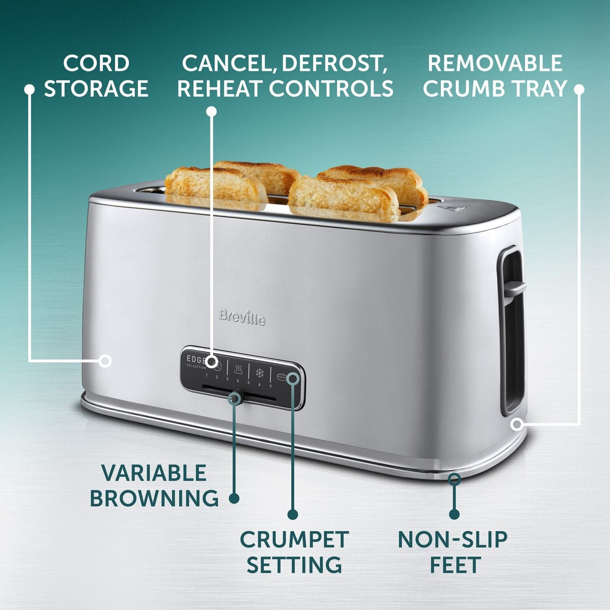 Breville Edge Long Slot 4-Slice Toaster