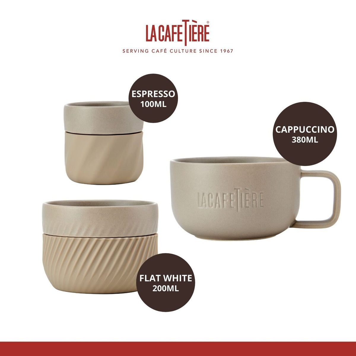 La Cafetiere 3pc Family Mug Set LCMUGSETALM3PC