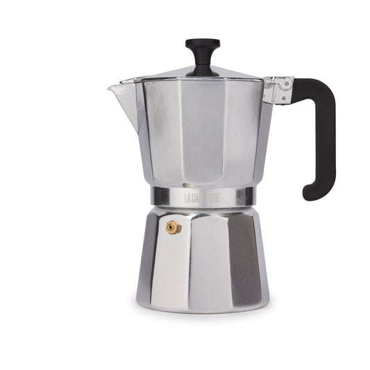 La Cafetière Venice Aluminium Six Cup Espresso Maker in Silver LCVEN6CPSIL