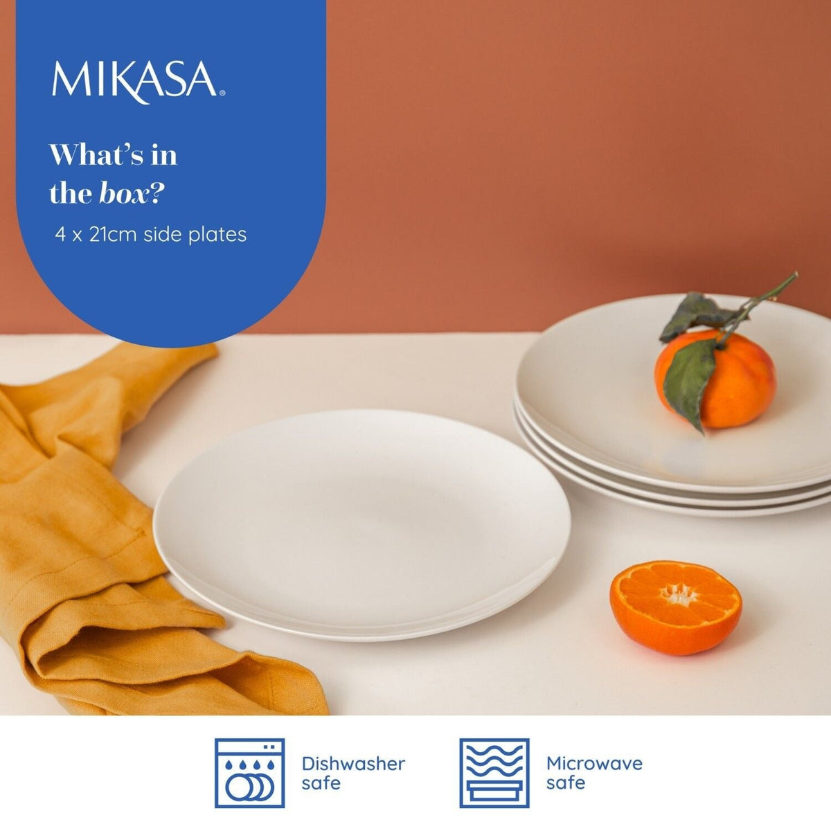 4 Mikasa Chalk Porcelain Side Plates