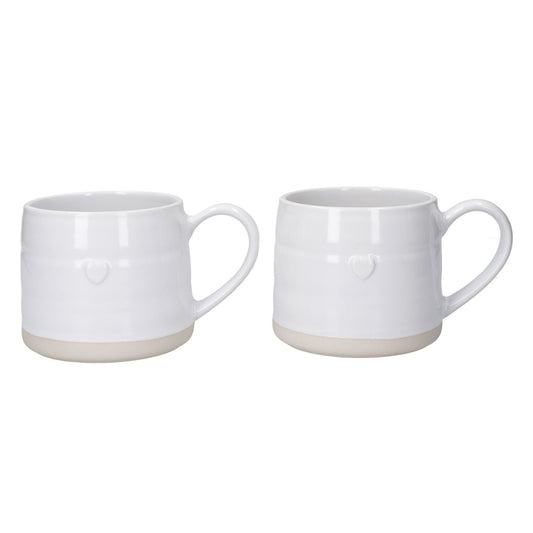 2 Mikasa Stoneware Cosy Mugs 380ml