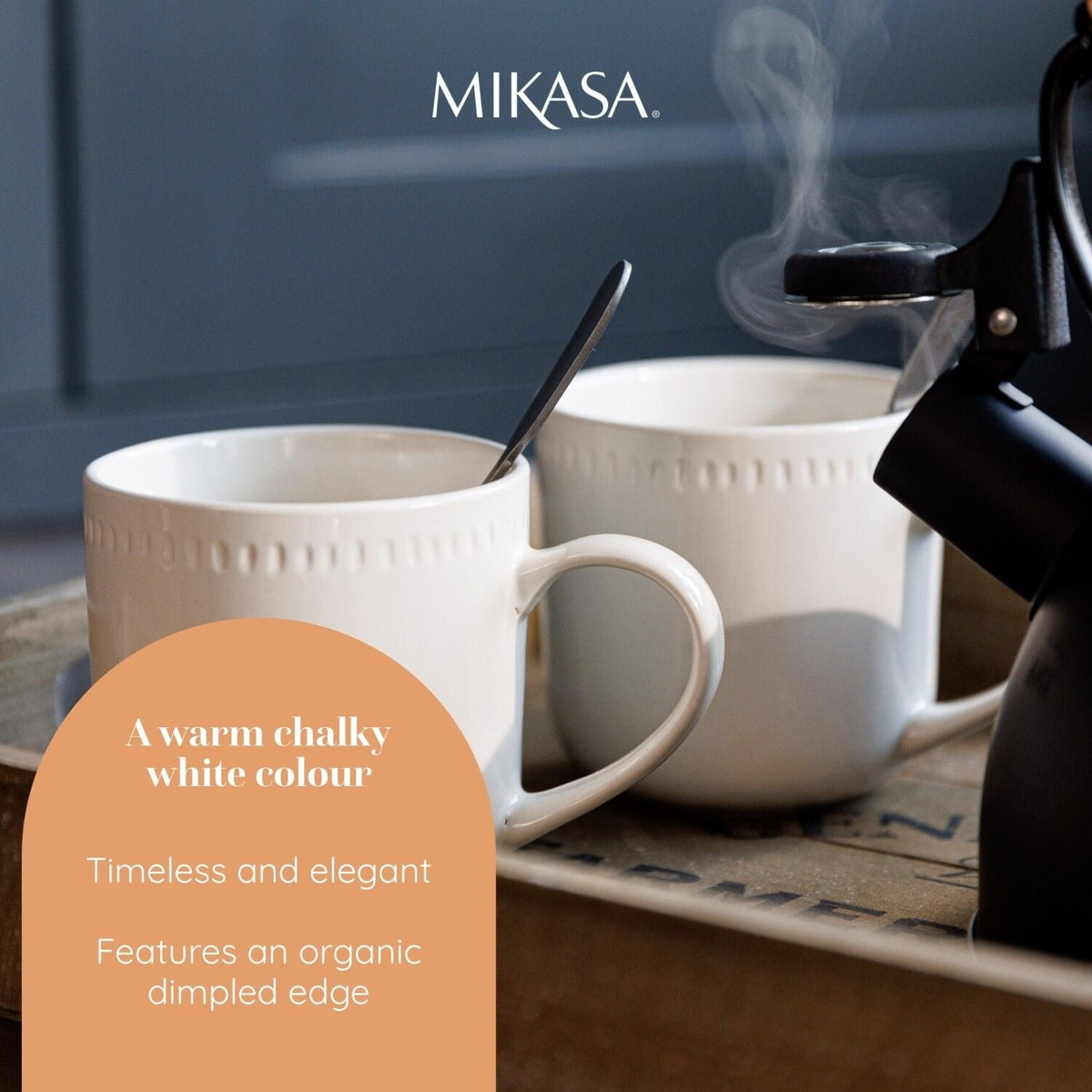 4 Mikasa Cranborne Stoneware Mugs 320ml