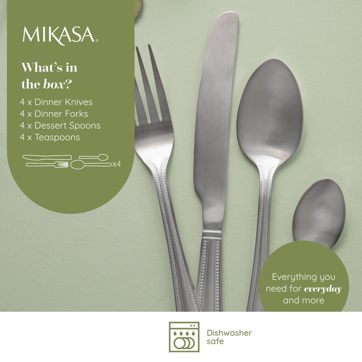 Mikasa Portobello 16-piece Stainless Steel Cutlery Set