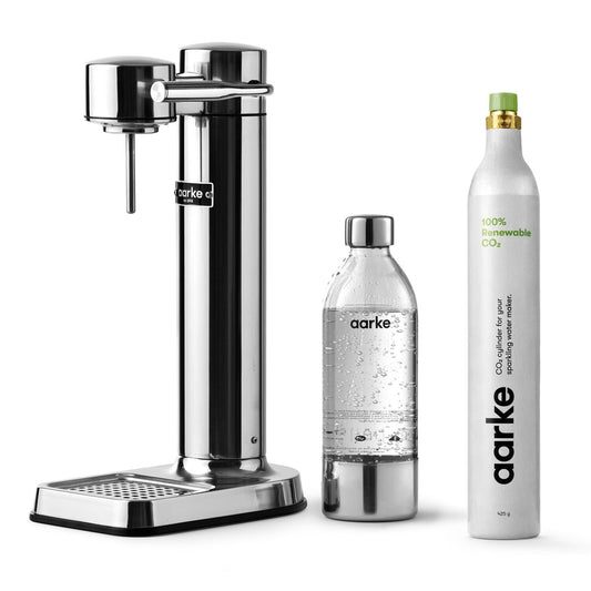 Aarke Carbonator 3 Polished Steel with CO2 Gas Cylinder